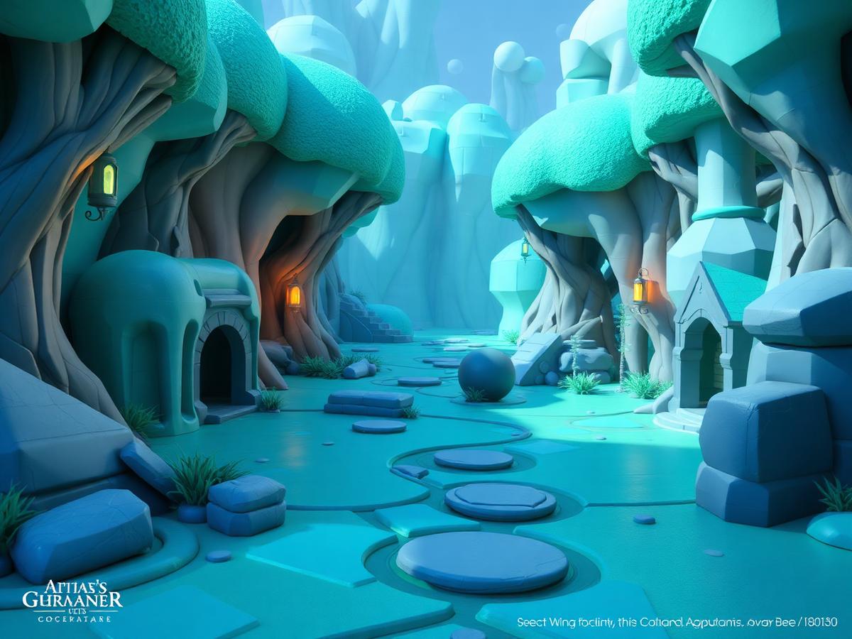 Stylised 3D game environment produced by the studio
