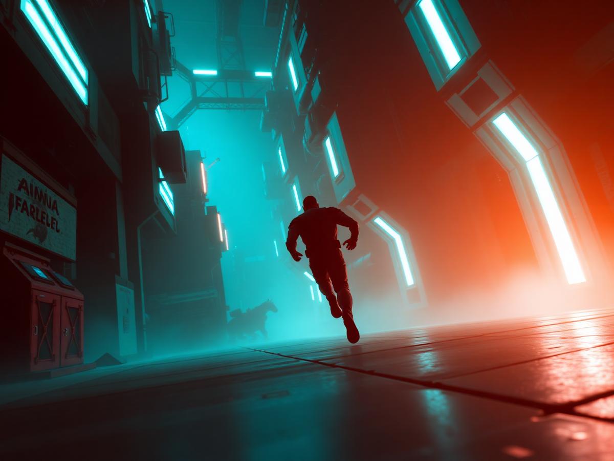 Cinematic action scene from an Aurelian Solutions game